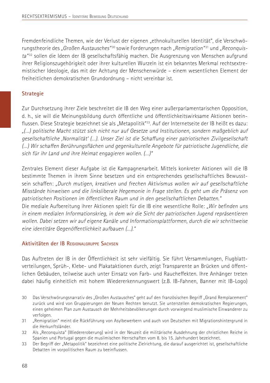 Seite 68 des Verfassungsschutzbericht 2022 Sachsen