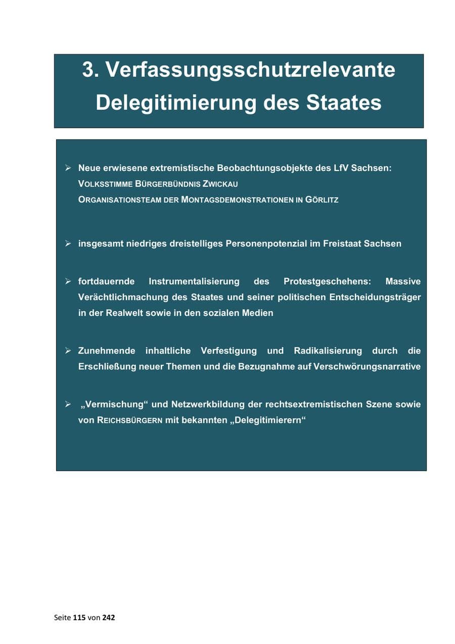 Seite 115 des Verfassungsschutzbericht 2023 Sachsen