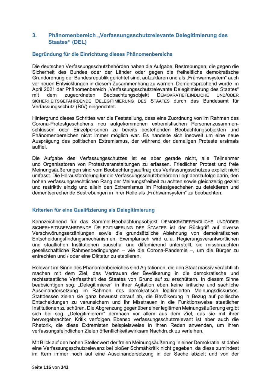 Seite 116 des Verfassungsschutzbericht 2023 Sachsen