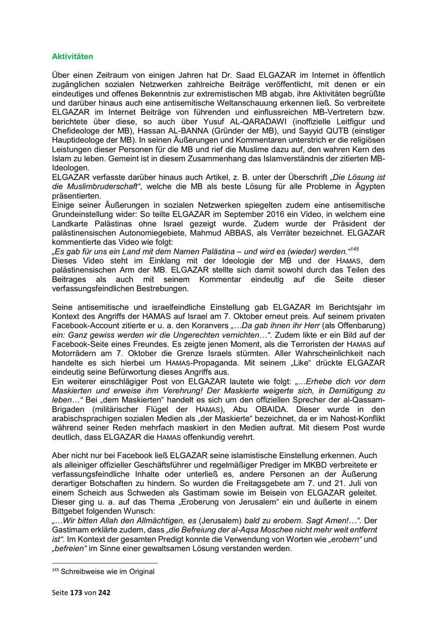 Seite 173 des Verfassungsschutzbericht 2023 Sachsen