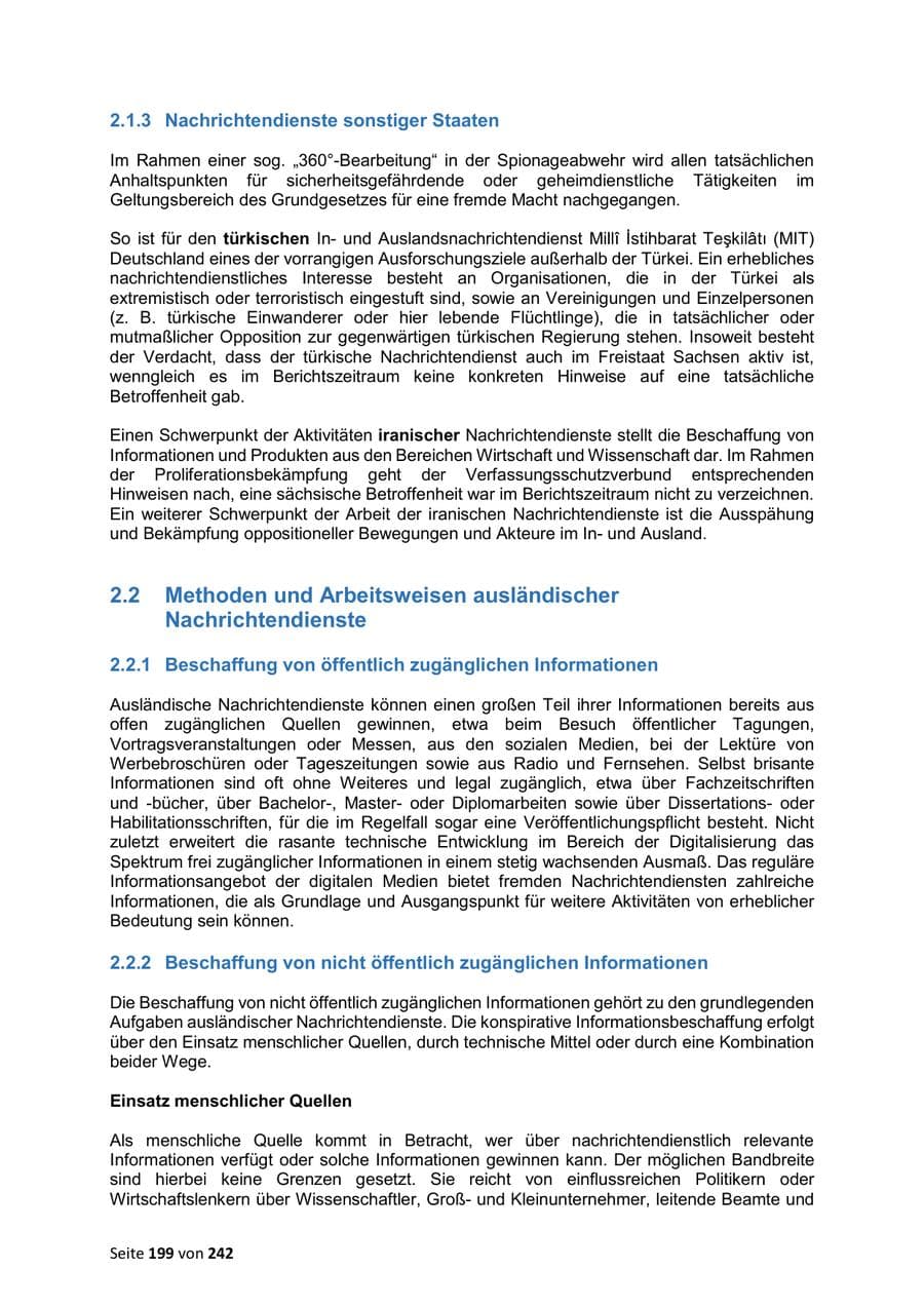 Seite 199 des Verfassungsschutzbericht 2023 Sachsen