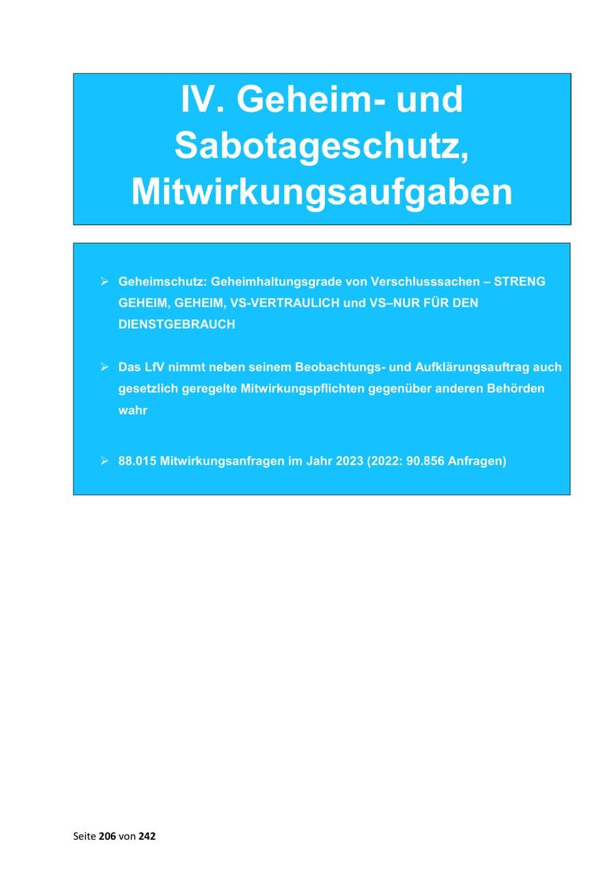 Seite 206 des Verfassungsschutzbericht 2023 Sachsen
