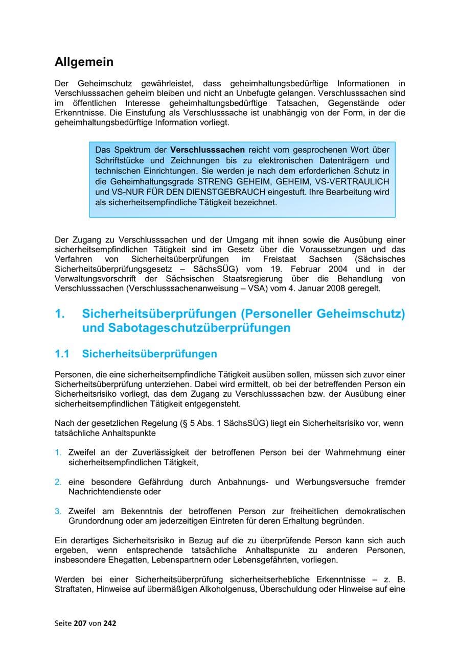 Seite 207 des Verfassungsschutzbericht 2023 Sachsen