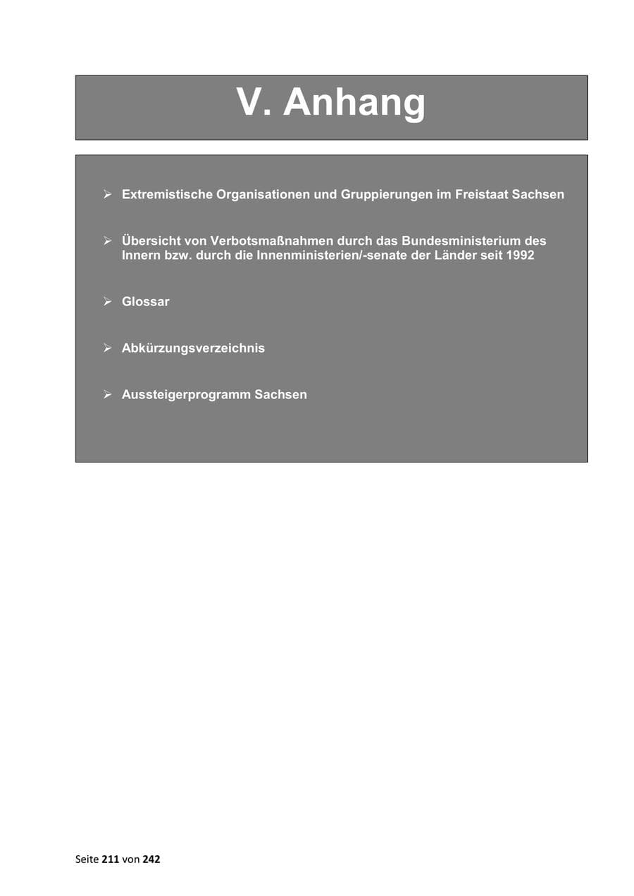 Seite 211 des Verfassungsschutzbericht 2023 Sachsen