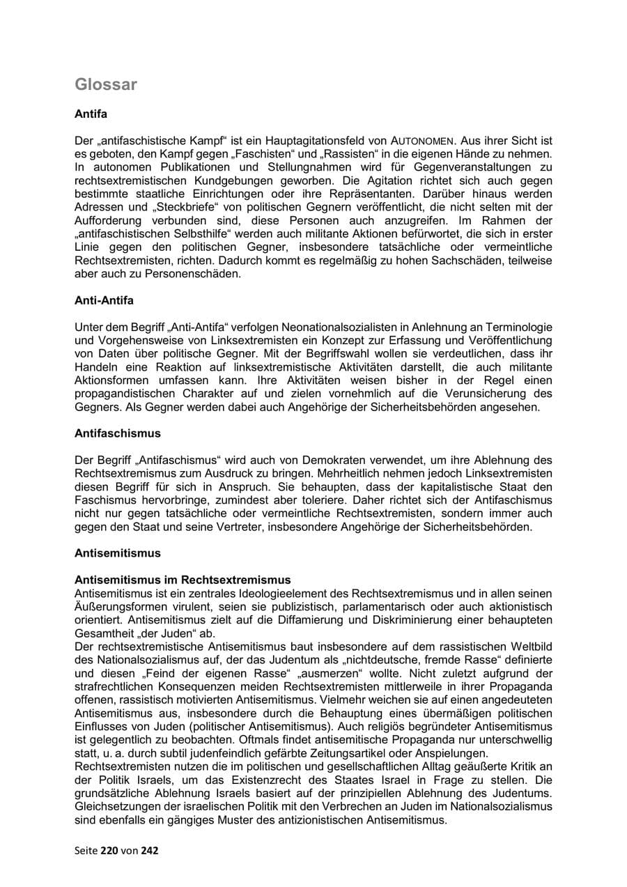 Seite 220 des Verfassungsschutzbericht 2023 Sachsen