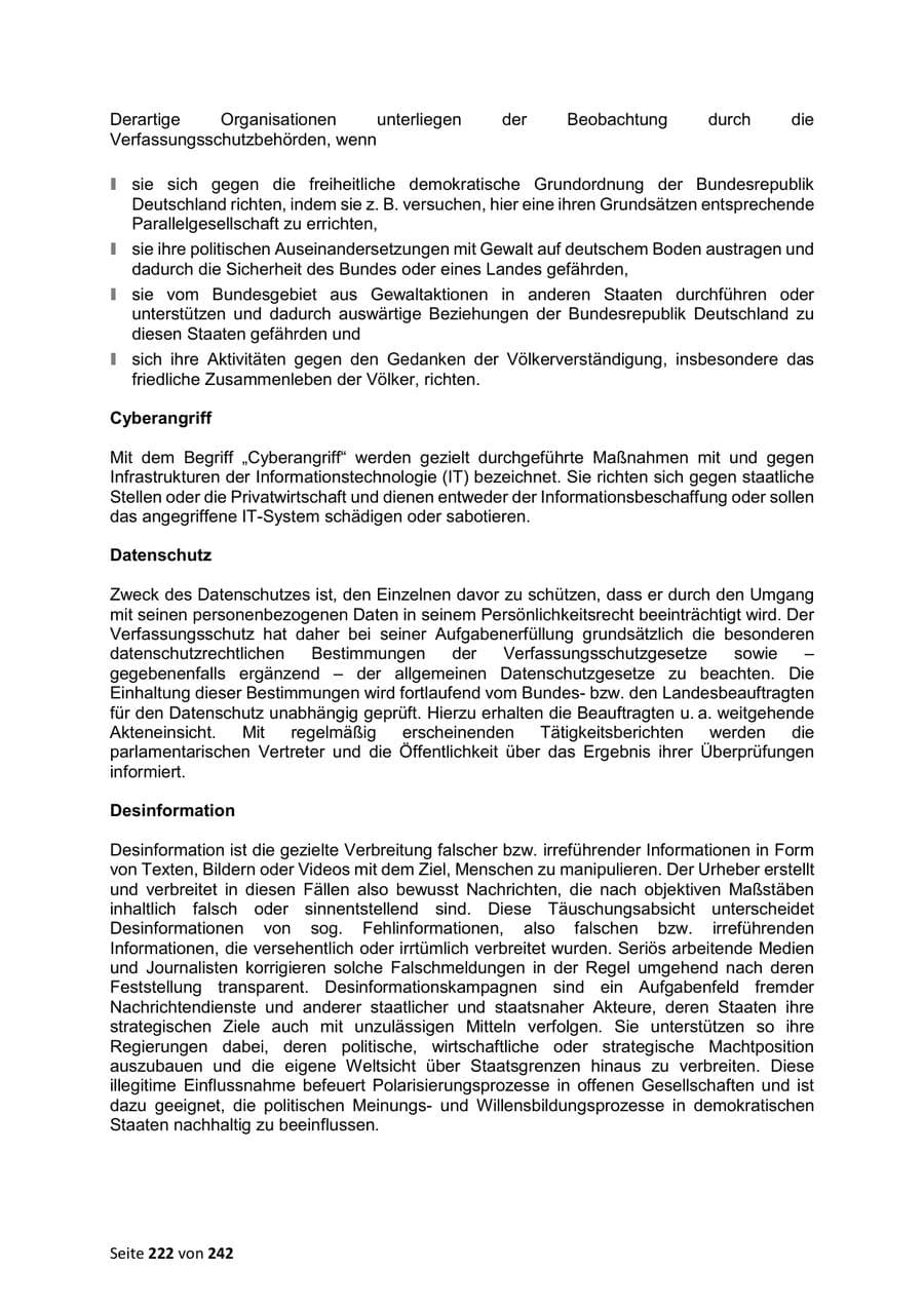 Seite 222 des Verfassungsschutzbericht 2023 Sachsen