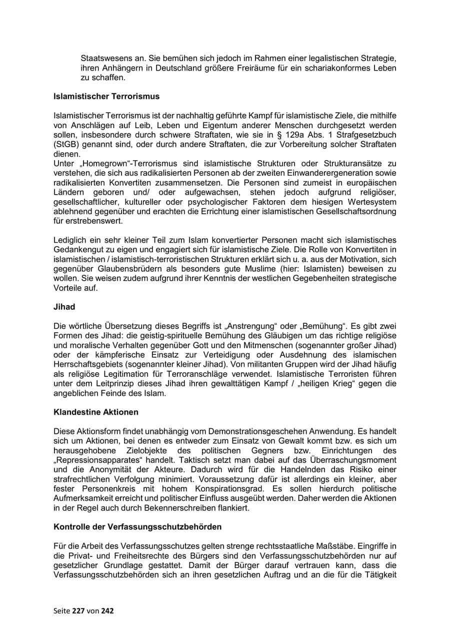 Seite 227 des Verfassungsschutzbericht 2023 Sachsen