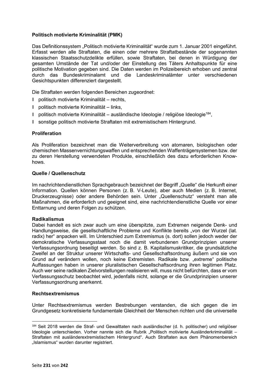 Seite 231 des Verfassungsschutzbericht 2023 Sachsen