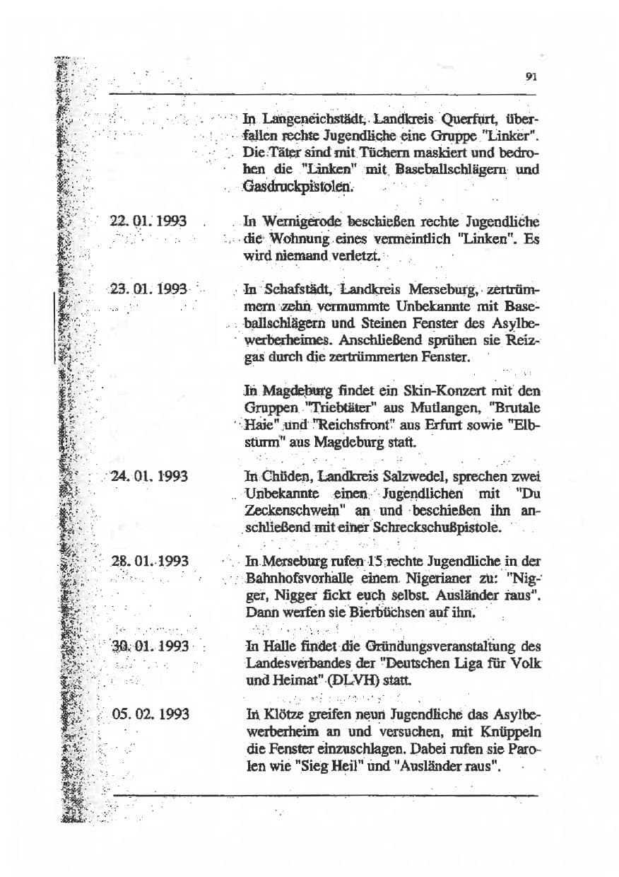 Seite 105 des Verfassungsschutzbericht 1993 Sachsen-Anhalt
