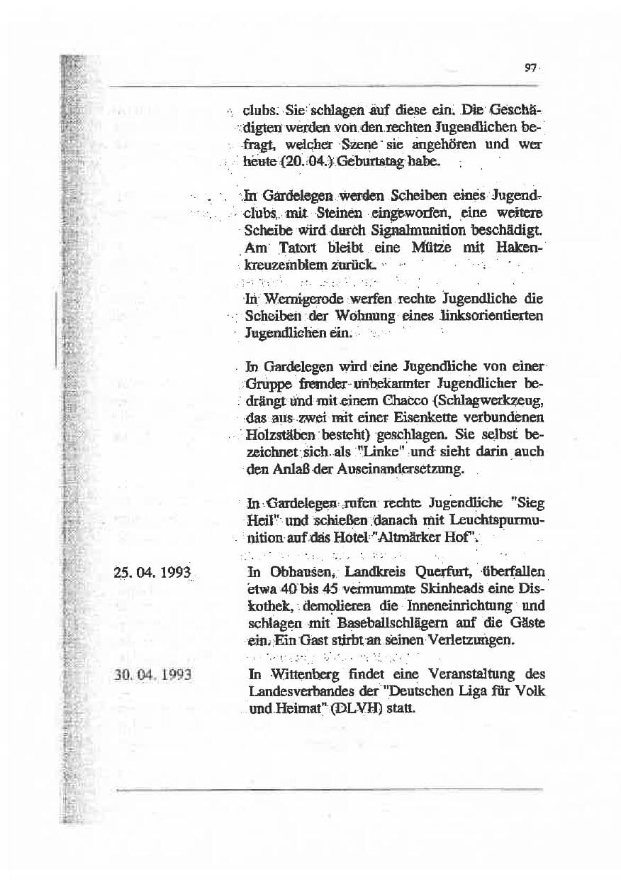 Seite 111 des Verfassungsschutzbericht 1993 Sachsen-Anhalt