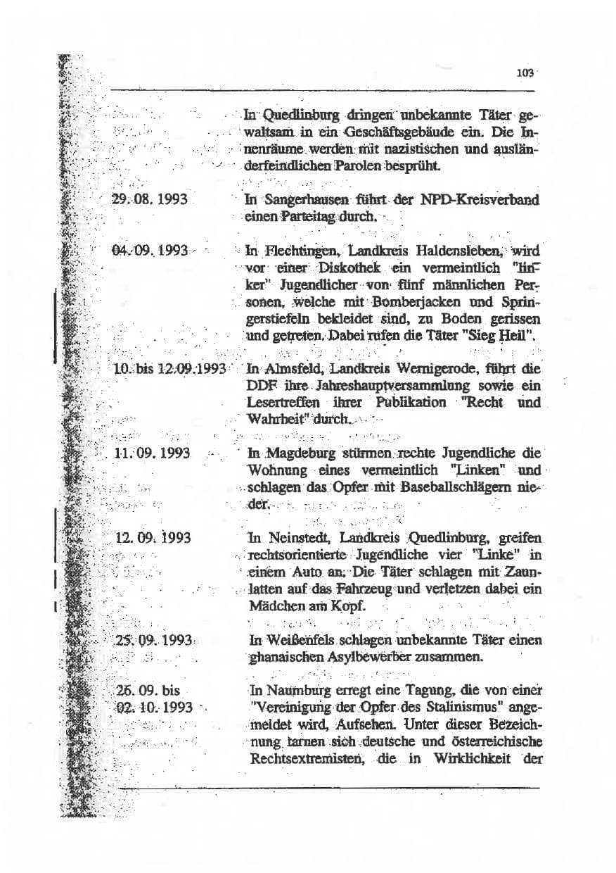 Seite 117 des Verfassungsschutzbericht 1993 Sachsen-Anhalt