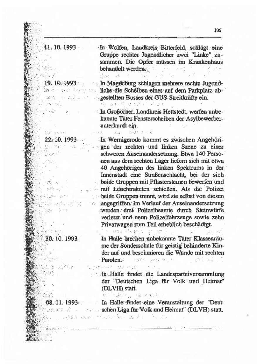 Seite 119 des Verfassungsschutzbericht 1993 Sachsen-Anhalt