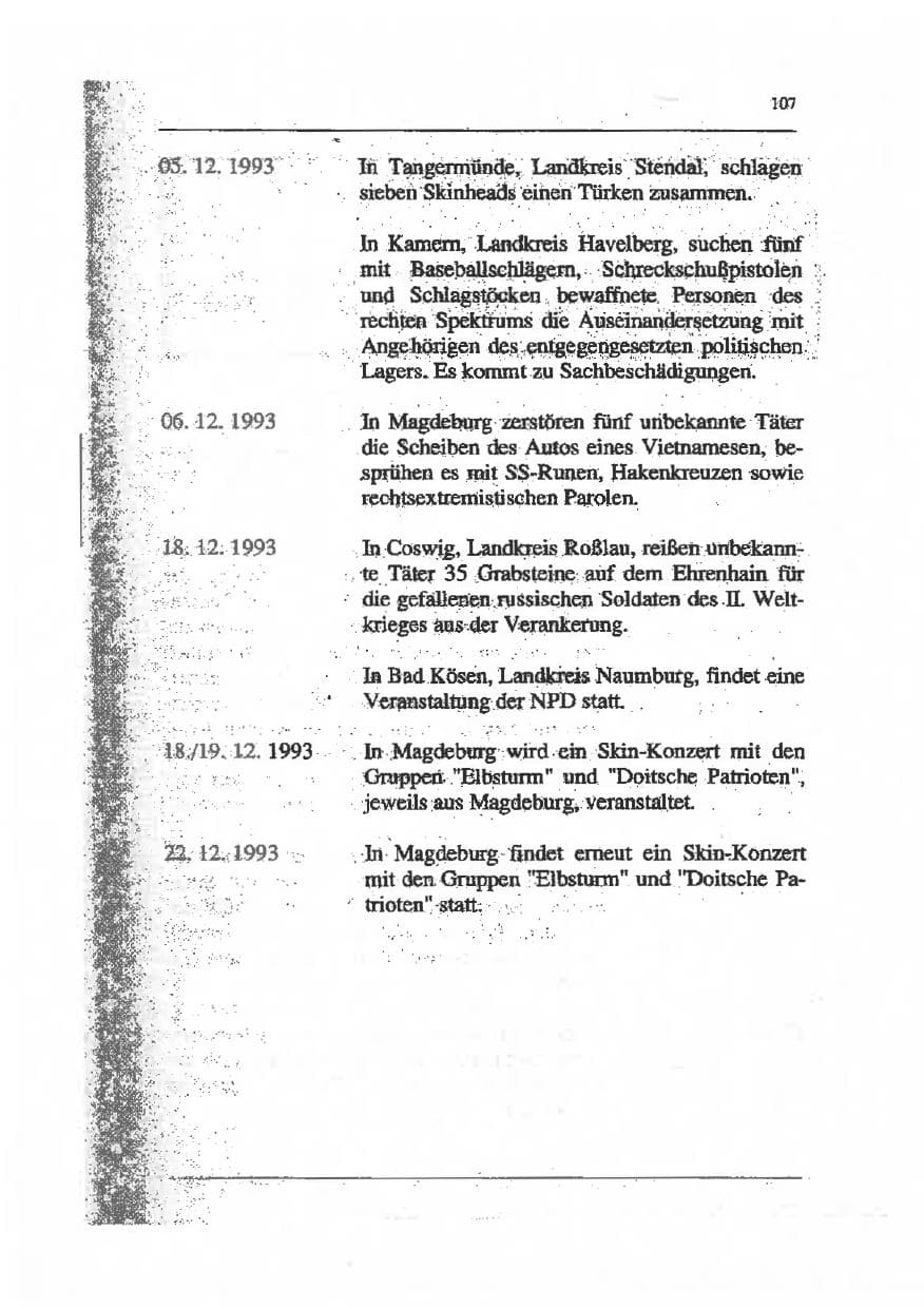 Seite 121 des Verfassungsschutzbericht 1993 Sachsen-Anhalt