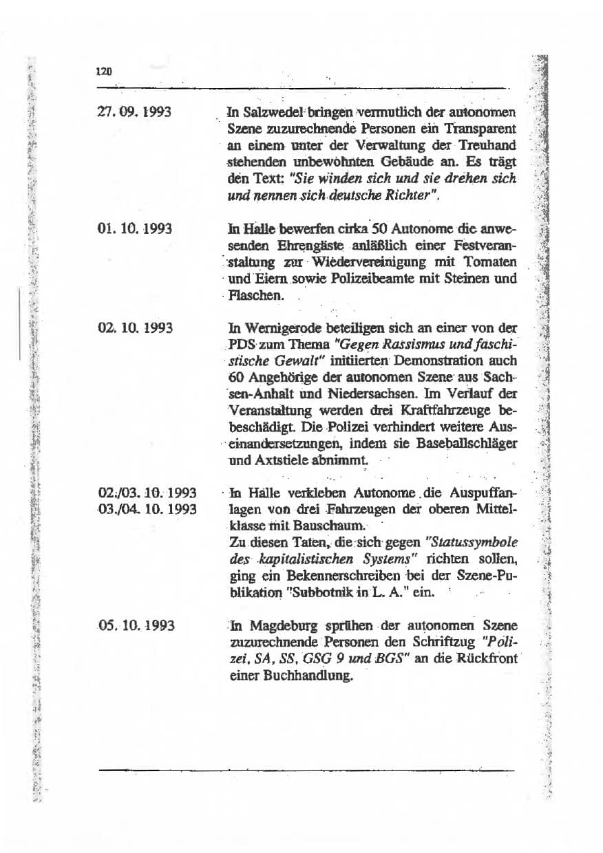 Seite 134 des Verfassungsschutzbericht 1993 Sachsen-Anhalt