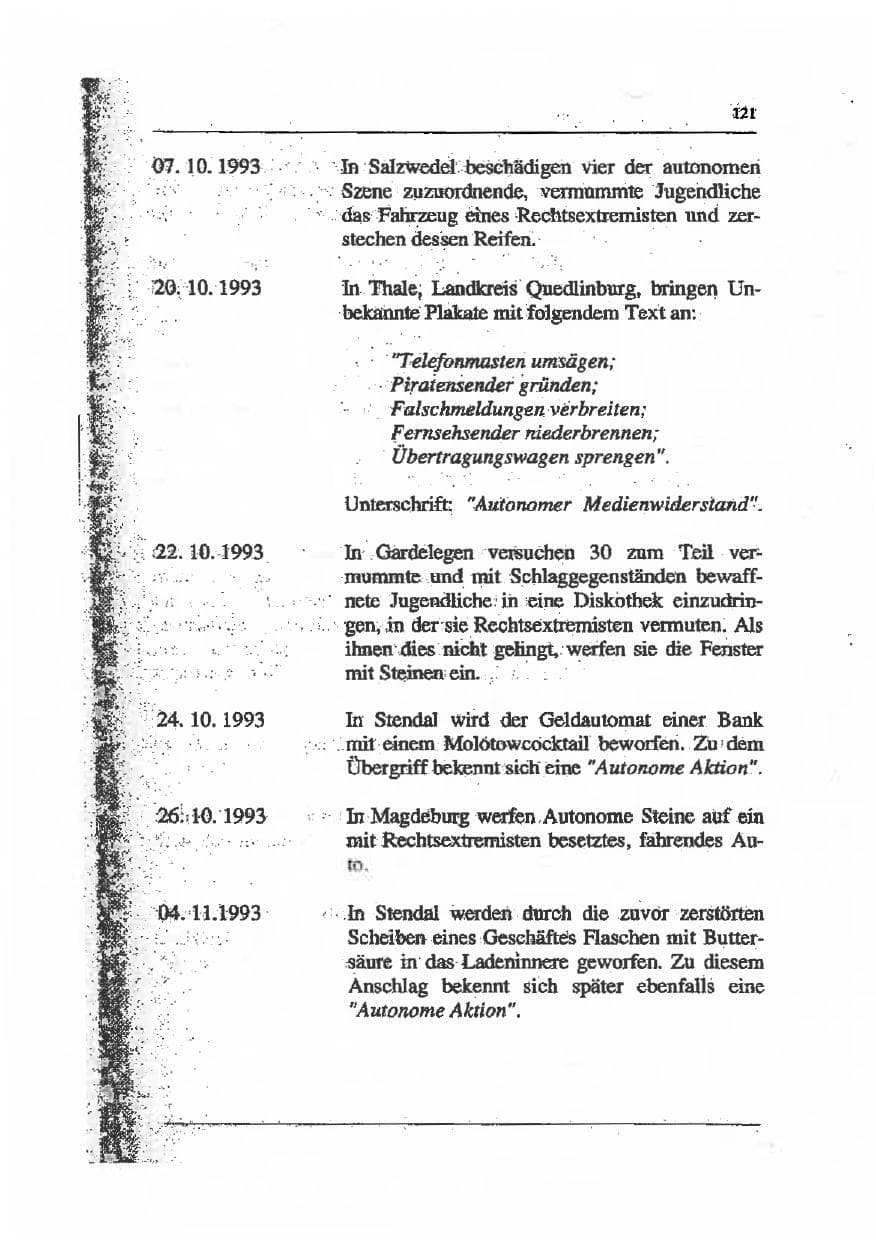 Seite 135 des Verfassungsschutzbericht 1993 Sachsen-Anhalt