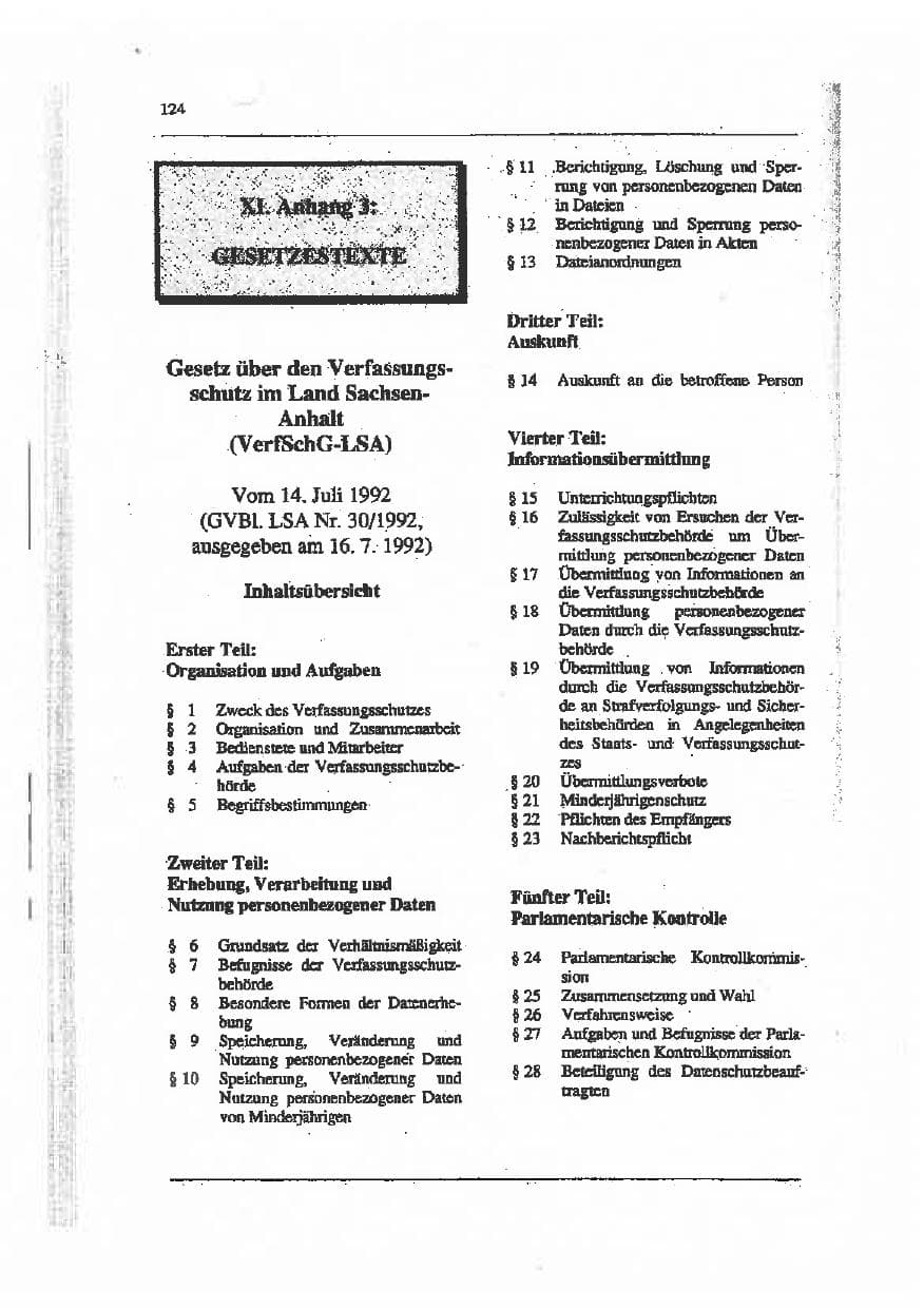 Seite 138 des Verfassungsschutzbericht 1993 Sachsen-Anhalt