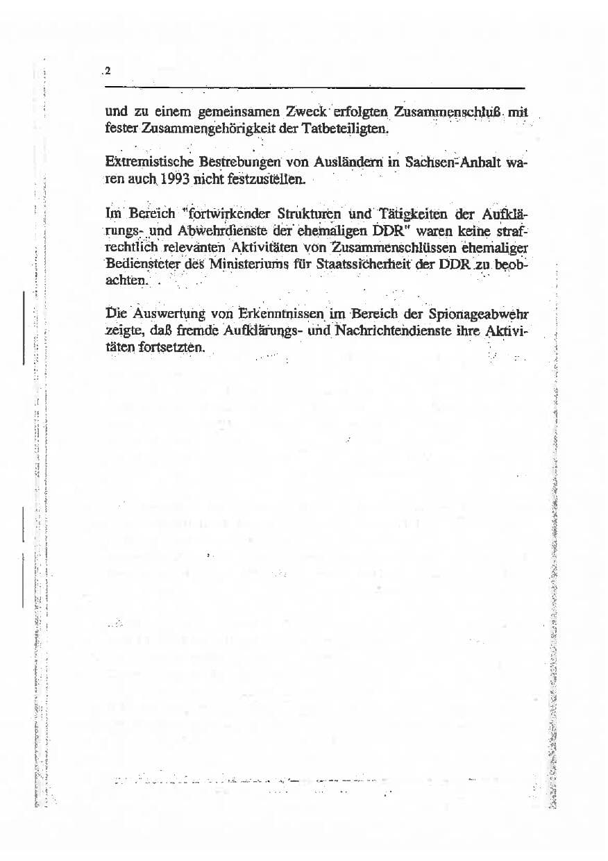 Seite 16 des Verfassungsschutzbericht 1993 Sachsen-Anhalt