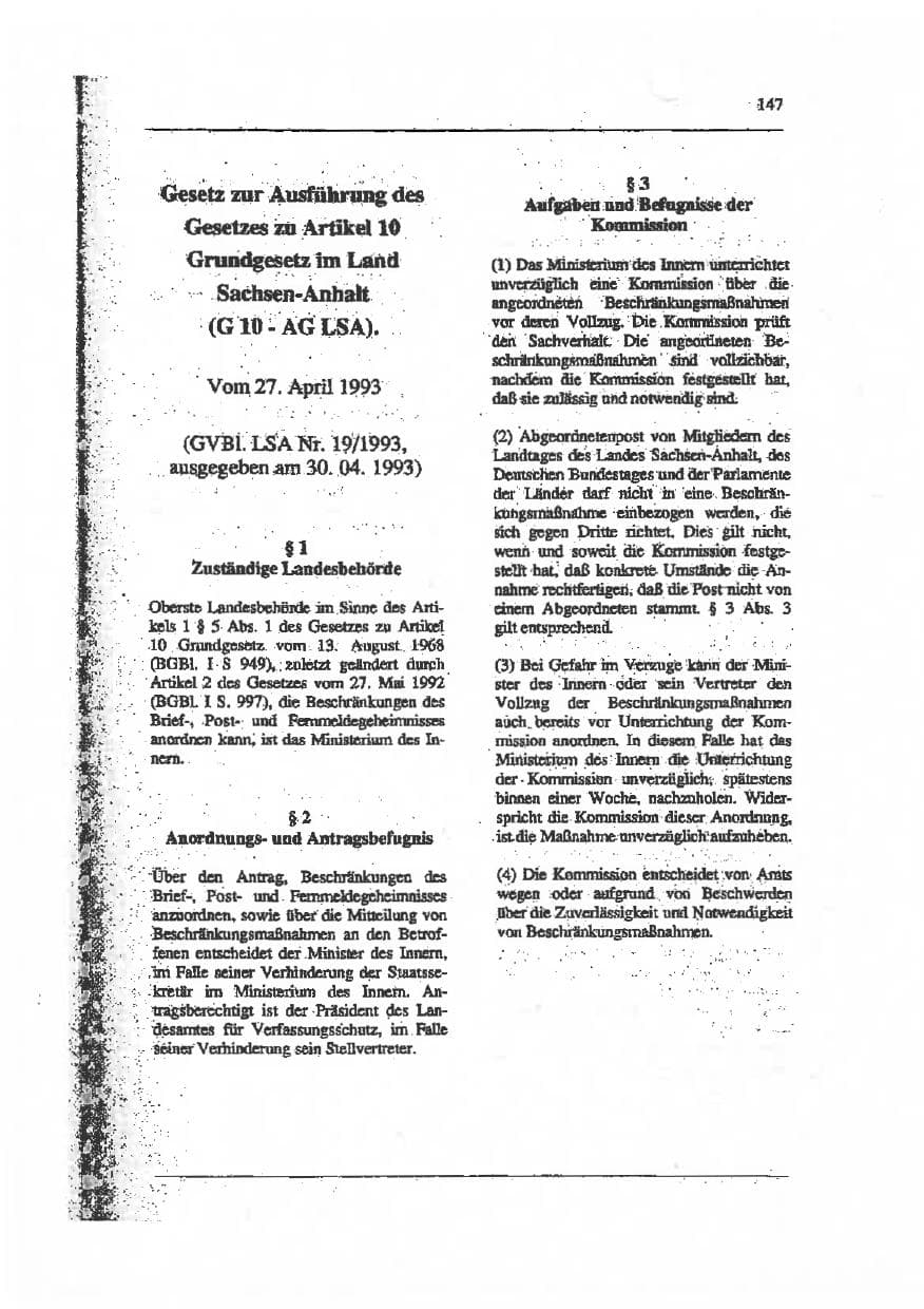 Seite 161 des Verfassungsschutzbericht 1993 Sachsen-Anhalt
