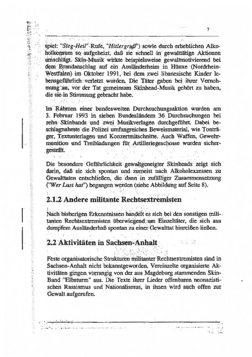 Seite 21 des Verfassungsschutzbericht 1993 Sachsen-Anhalt