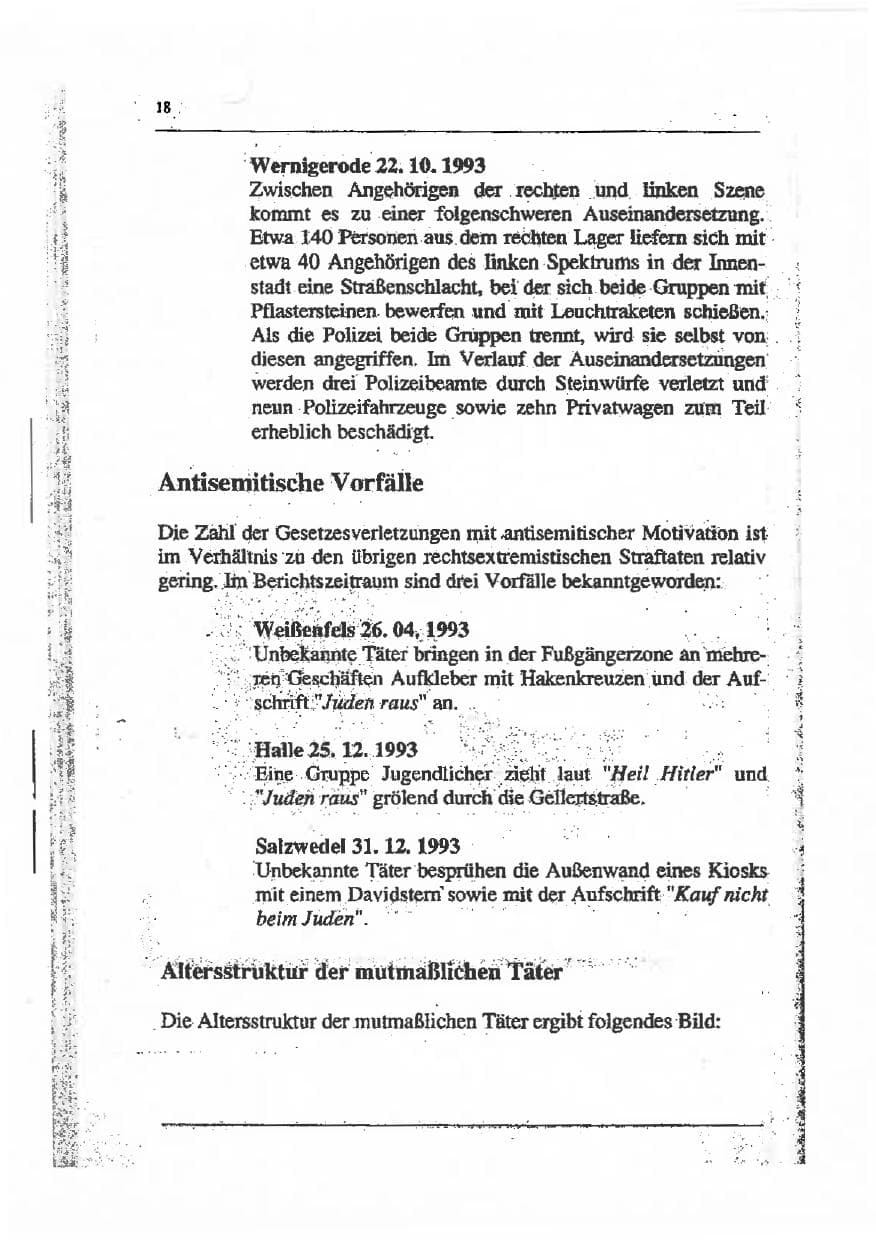 Seite 32 des Verfassungsschutzbericht 1993 Sachsen-Anhalt