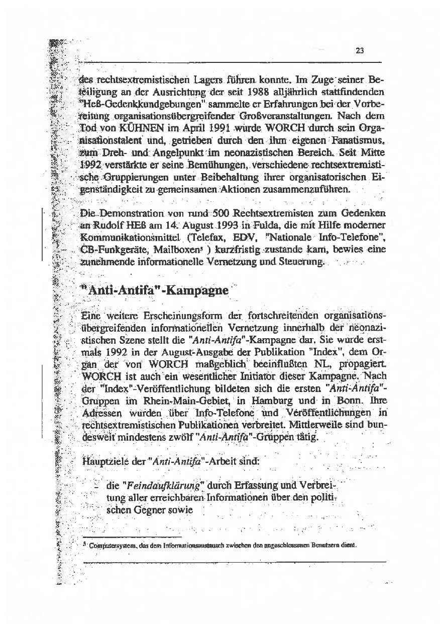 Seite 37 des Verfassungsschutzbericht 1993 Sachsen-Anhalt