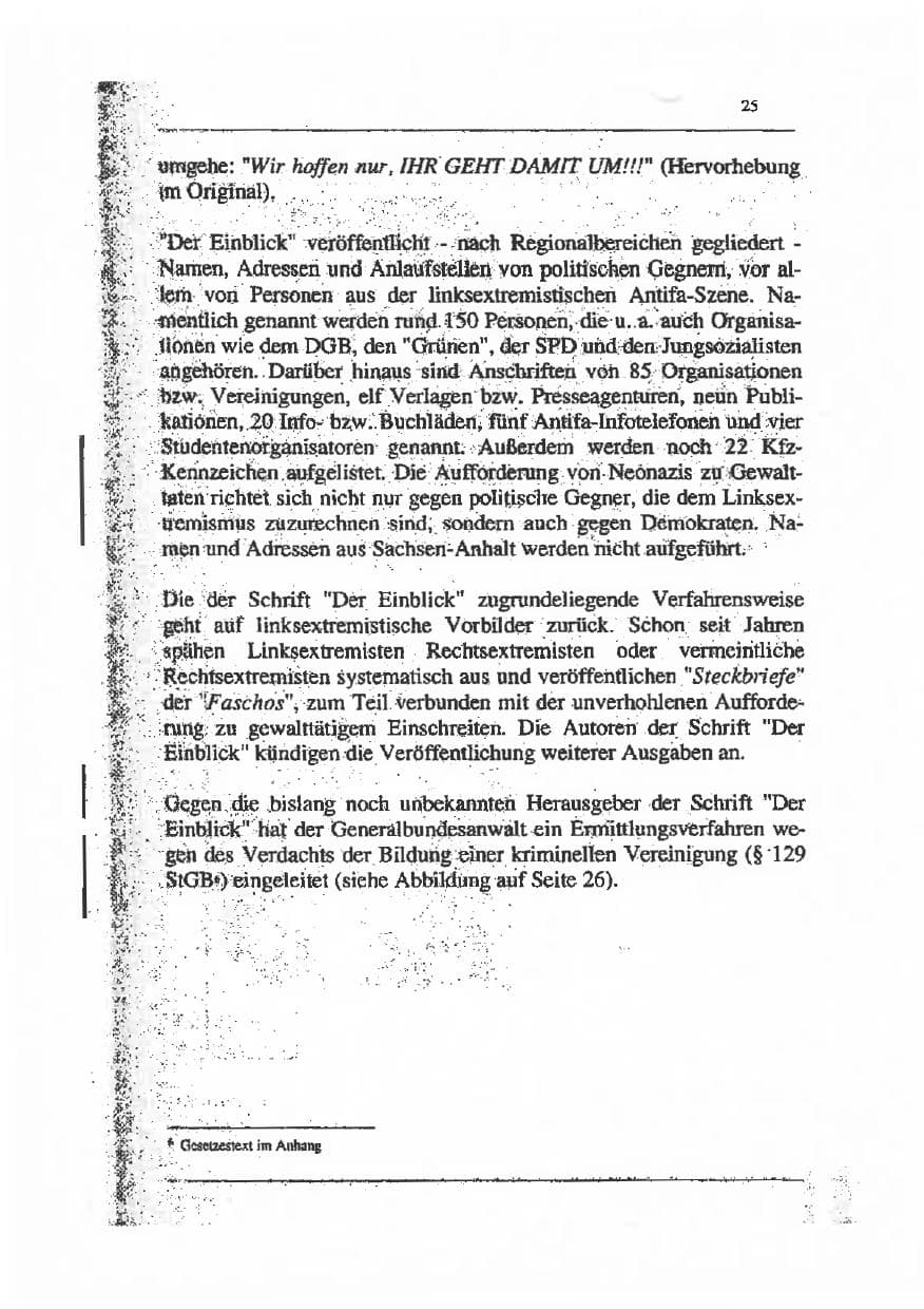 Seite 39 des Verfassungsschutzbericht 1993 Sachsen-Anhalt
