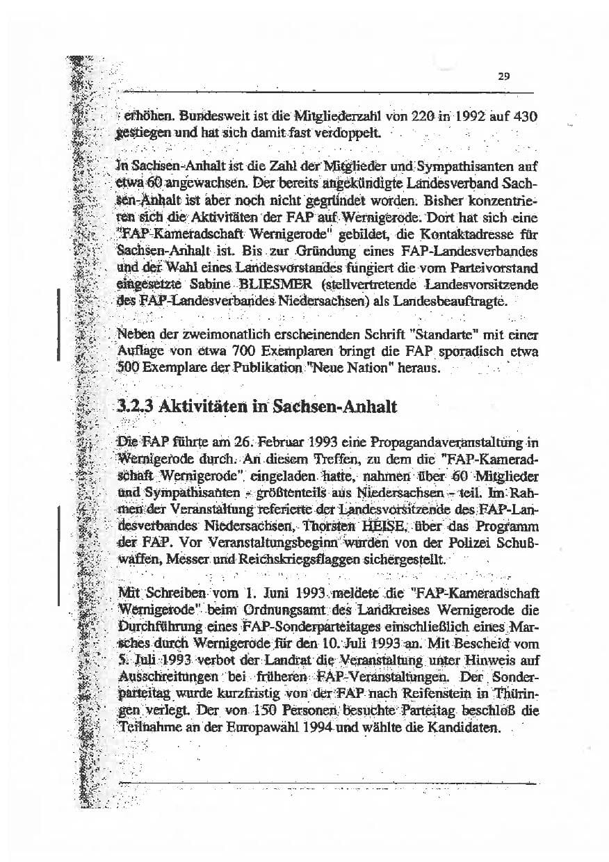 Seite 43 des Verfassungsschutzbericht 1993 Sachsen-Anhalt