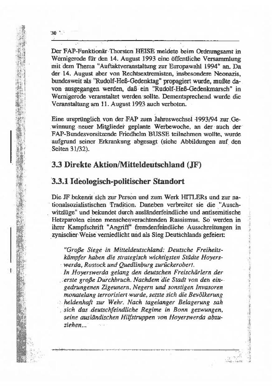 Seite 44 des Verfassungsschutzbericht 1993 Sachsen-Anhalt