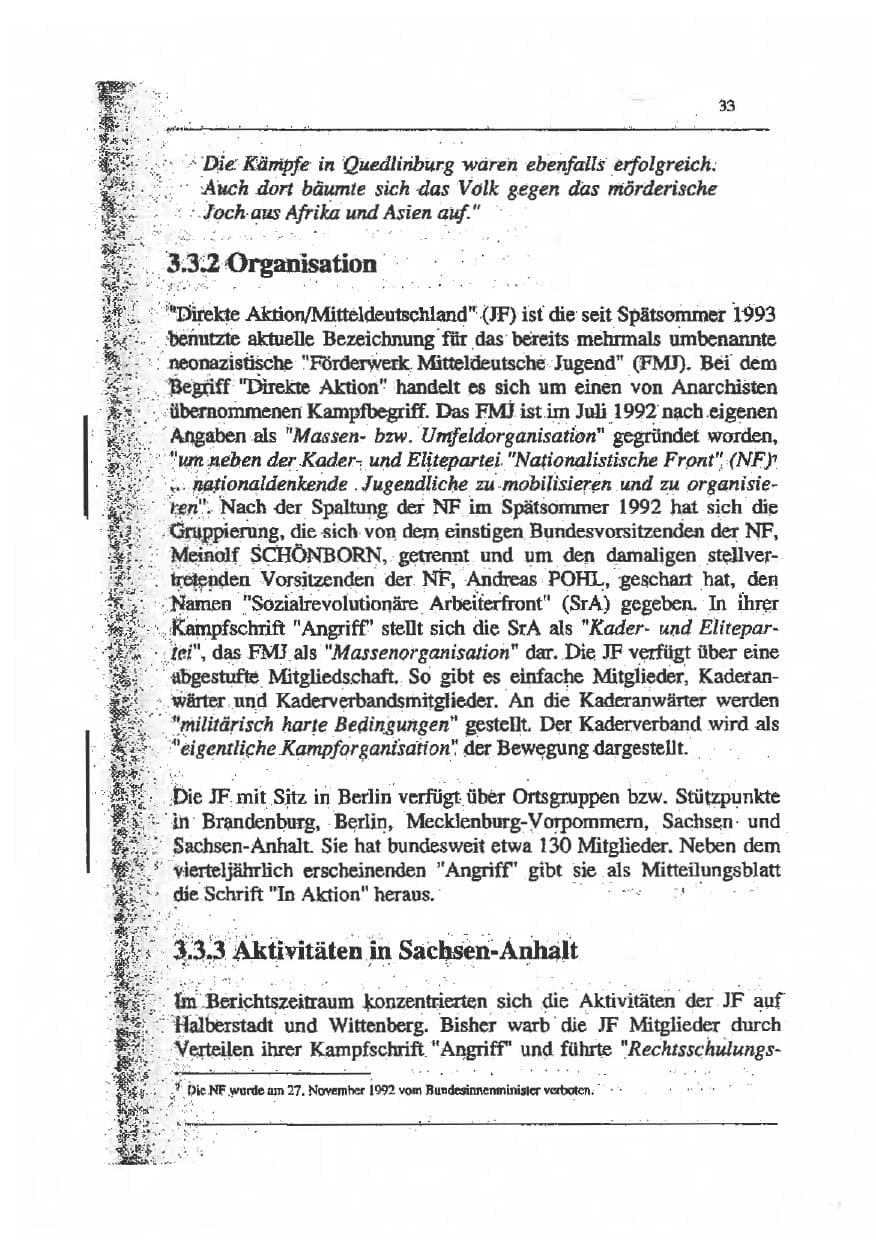 Seite 47 des Verfassungsschutzbericht 1993 Sachsen-Anhalt