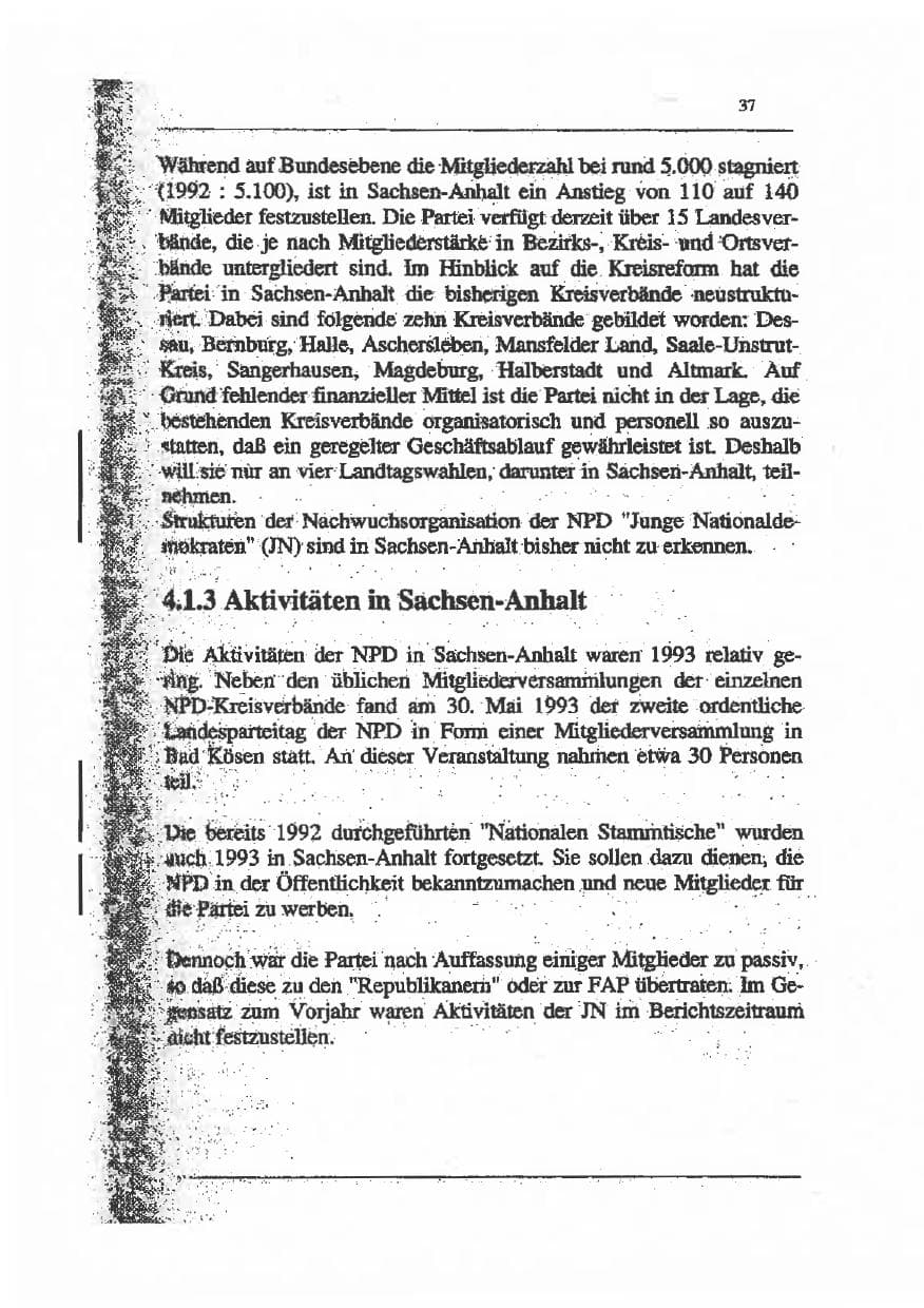 Seite 51 des Verfassungsschutzbericht 1993 Sachsen-Anhalt