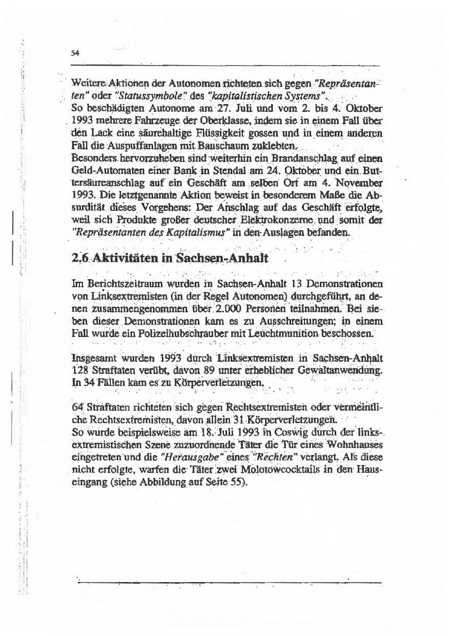 Seite 68 des Verfassungsschutzbericht 1993 Sachsen-Anhalt