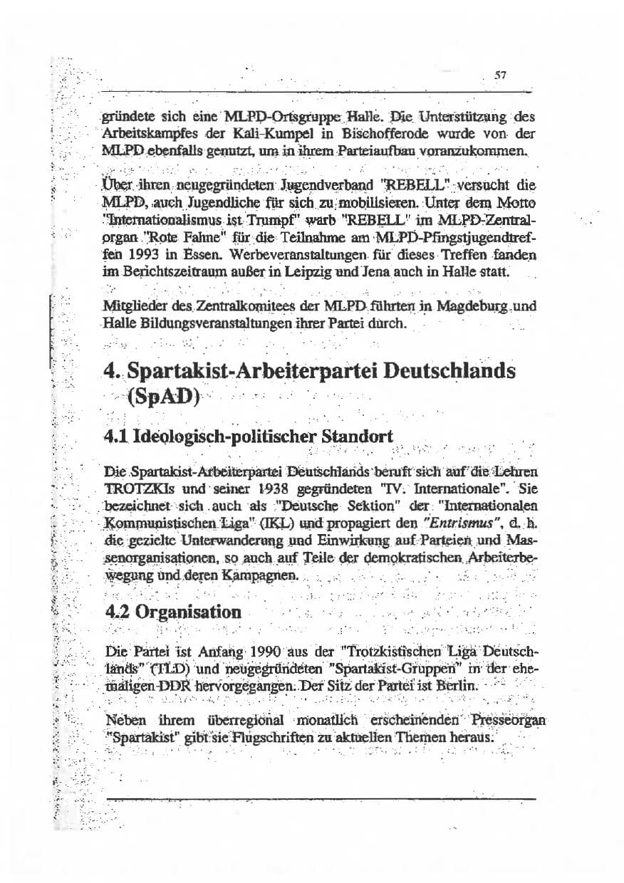 Seite 71 des Verfassungsschutzbericht 1993 Sachsen-Anhalt