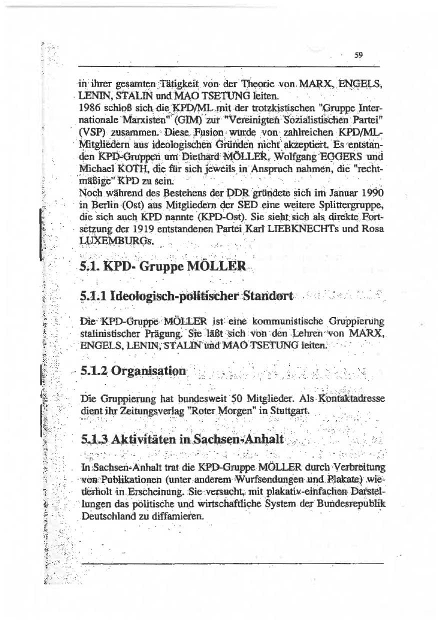Seite 73 des Verfassungsschutzbericht 1993 Sachsen-Anhalt