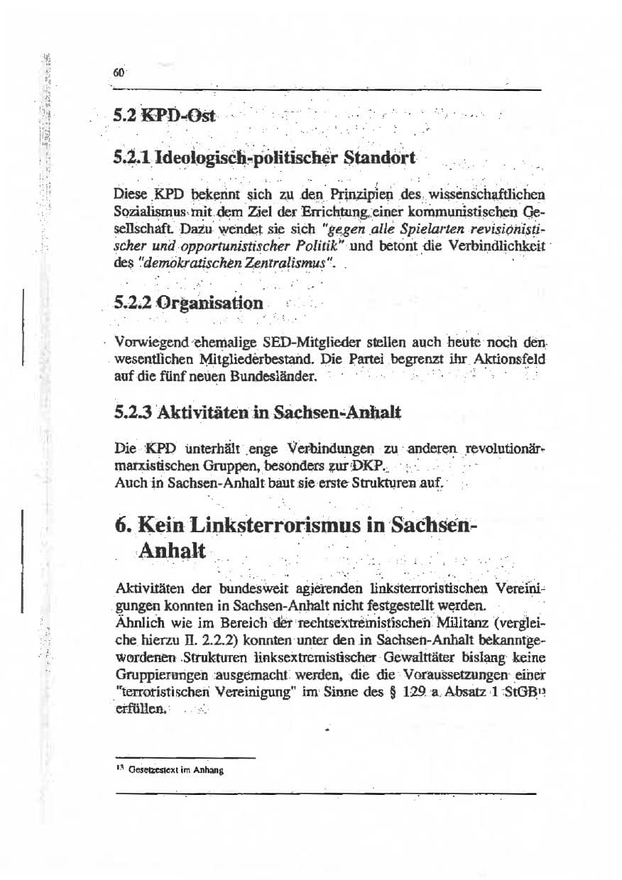 Seite 74 des Verfassungsschutzbericht 1993 Sachsen-Anhalt
