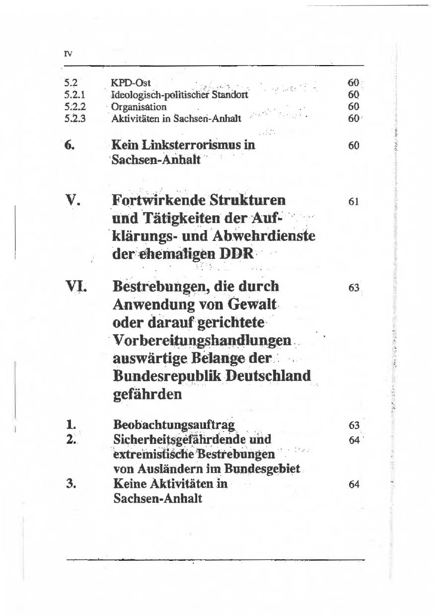 Seite 10 des Verfassungsschutzbericht 1993 Sachsen-Anhalt