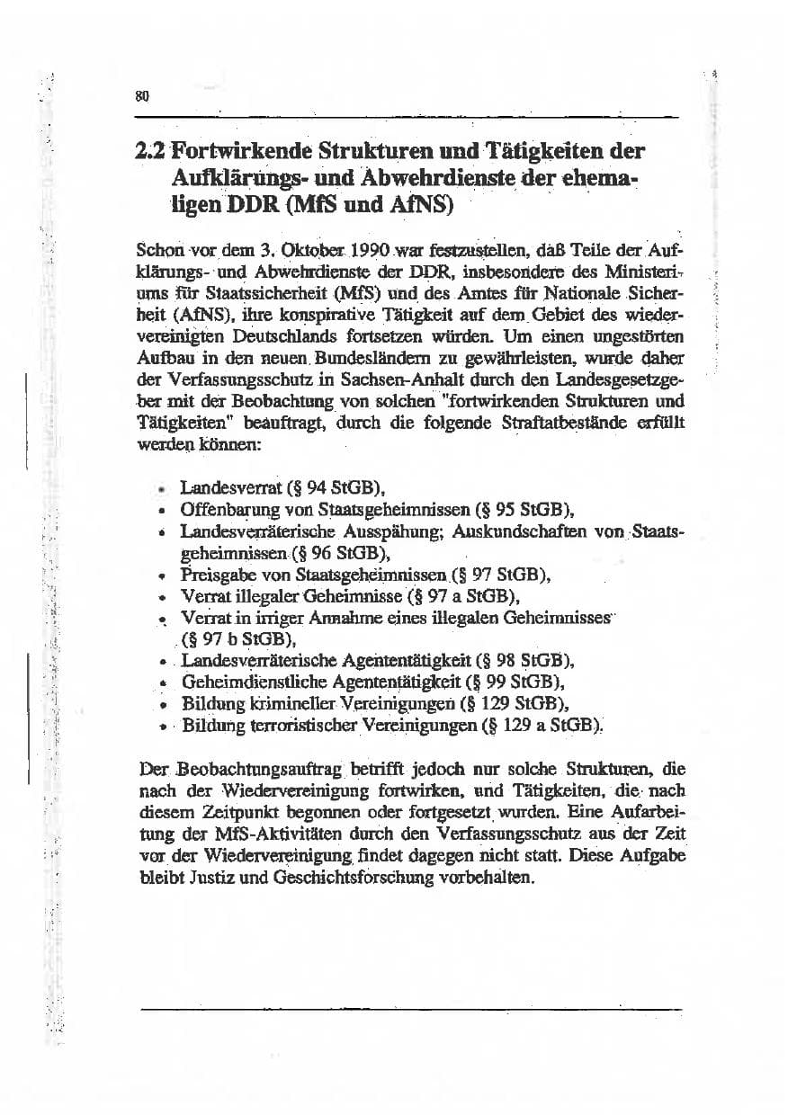 Seite 94 des Verfassungsschutzbericht 1993 Sachsen-Anhalt