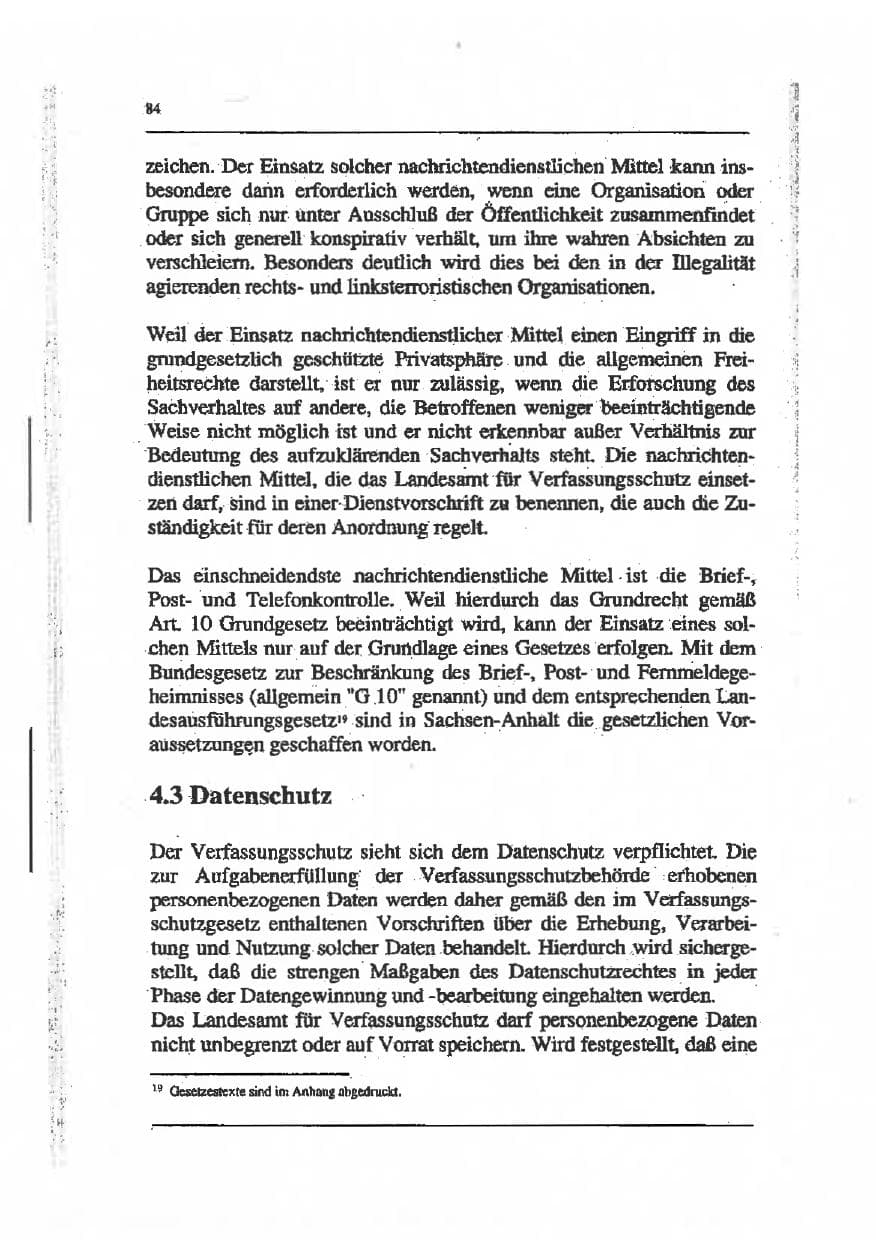 Seite 98 des Verfassungsschutzbericht 1993 Sachsen-Anhalt