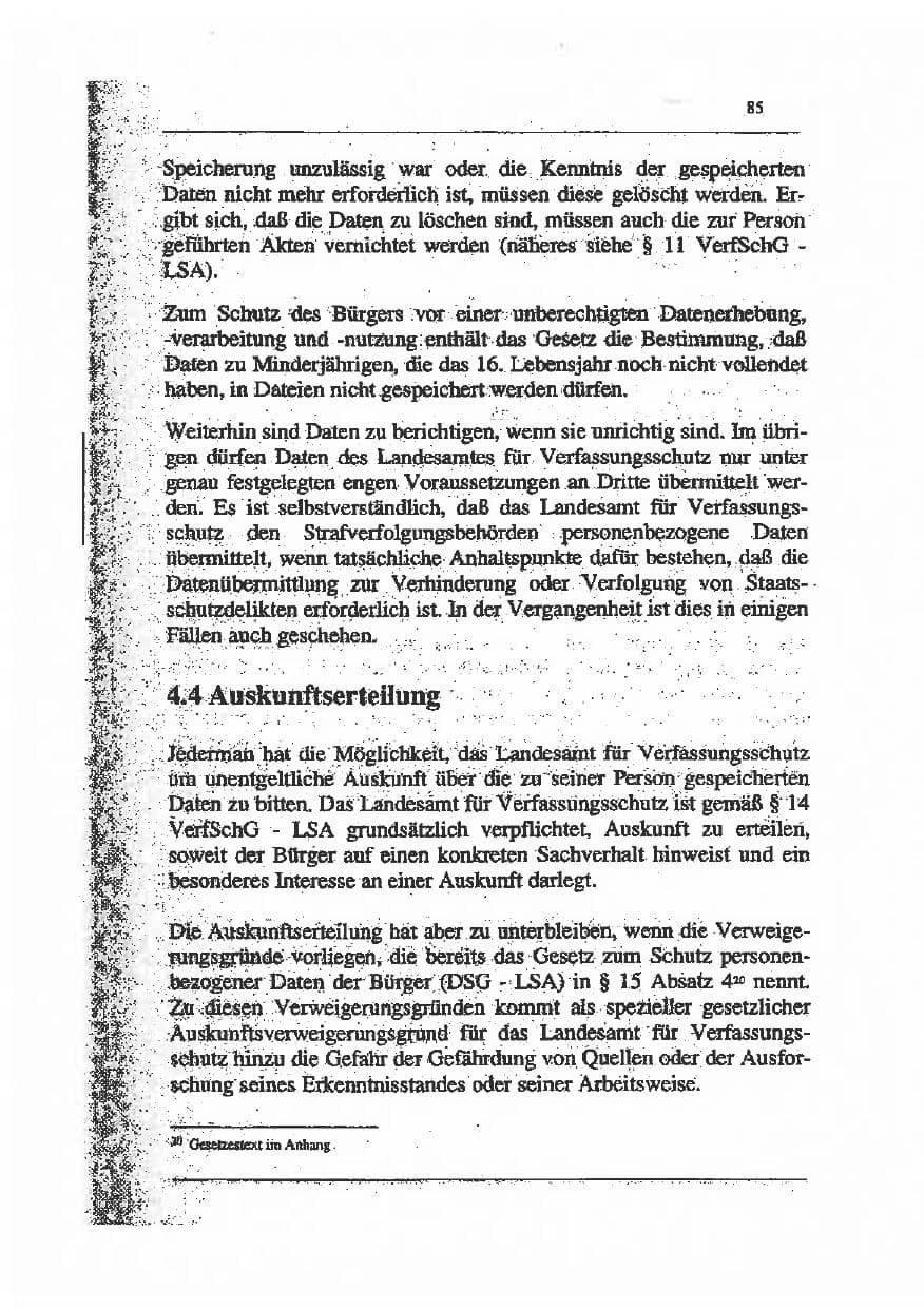 Seite 99 des Verfassungsschutzbericht 1993 Sachsen-Anhalt