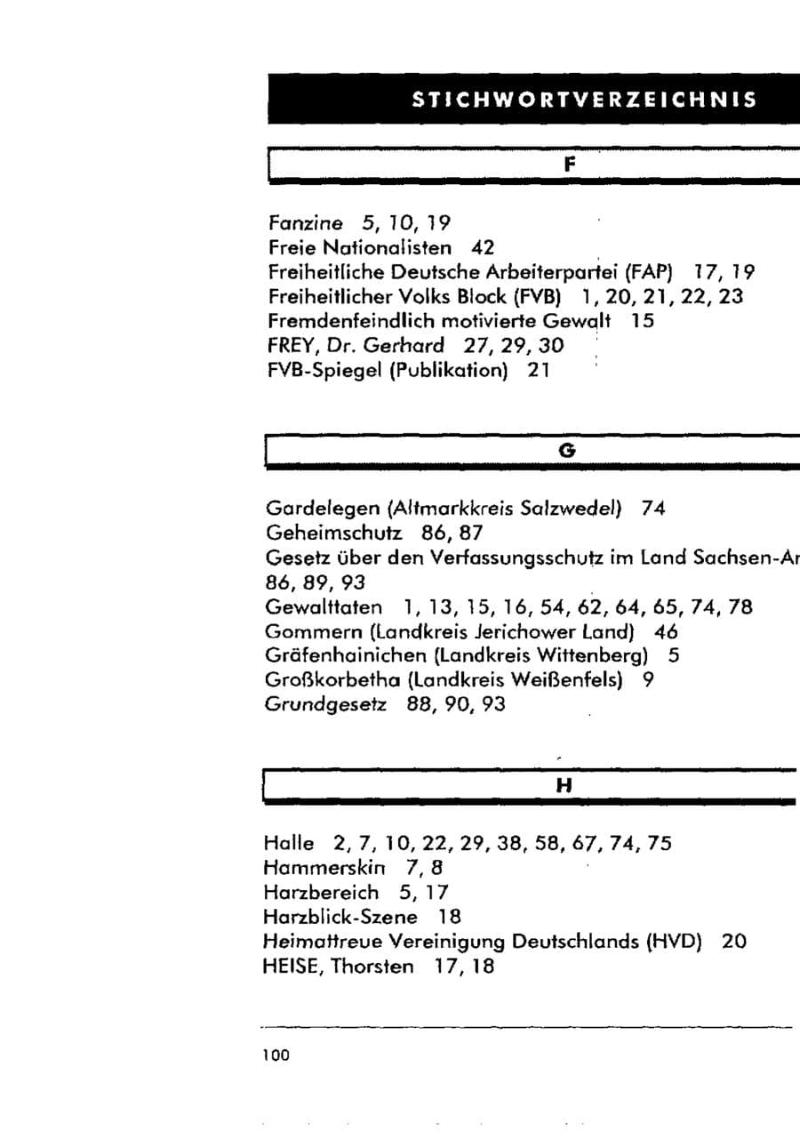 Seite 111 des Verfassungsschutzbericht 1998 Sachsen-Anhalt