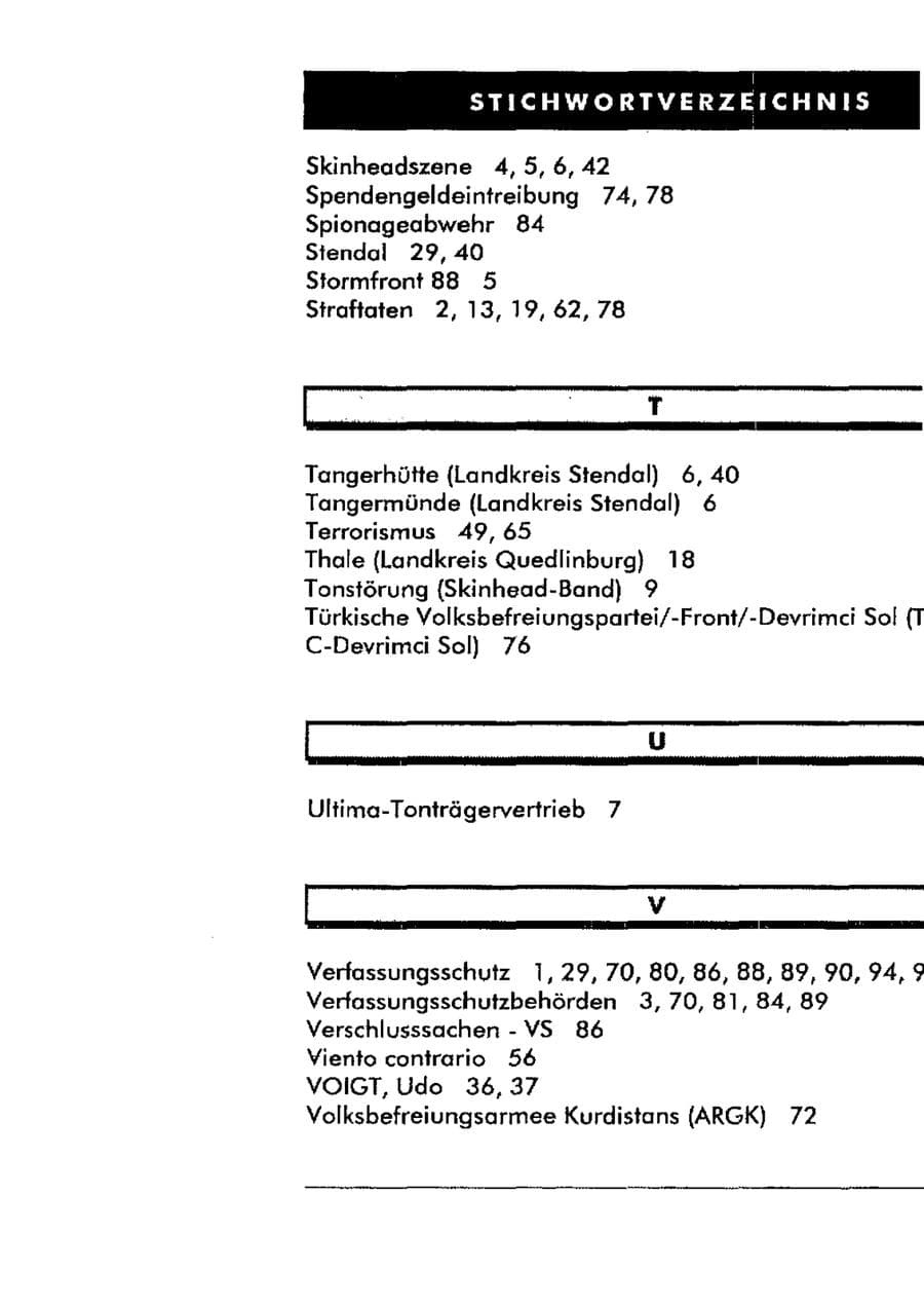 Seite 116 des Verfassungsschutzbericht 1998 Sachsen-Anhalt