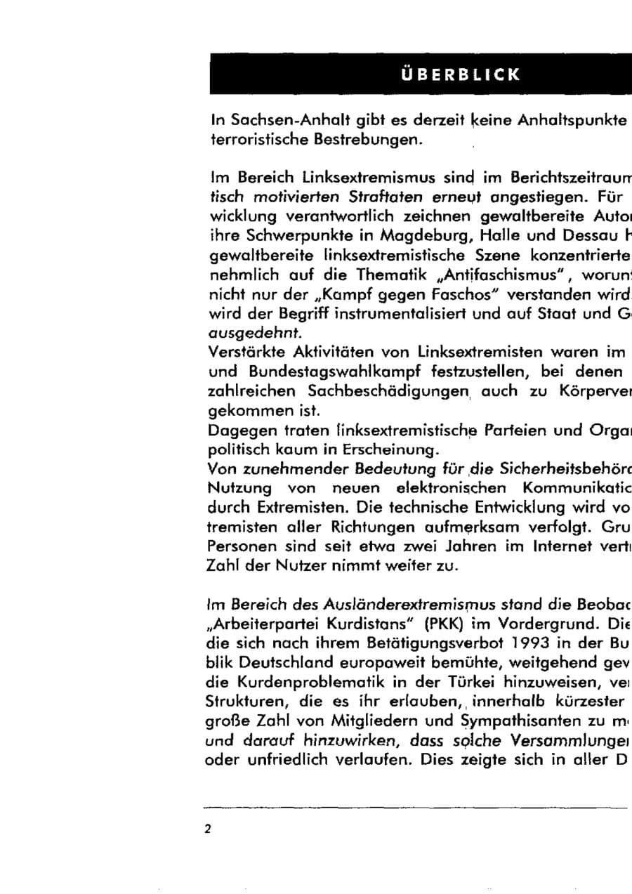 Seite 13 des Verfassungsschutzbericht 1998 Sachsen-Anhalt