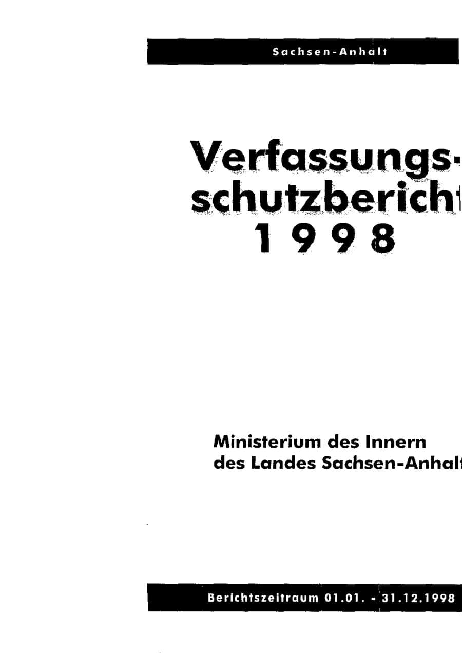 Seite 4 des Verfassungsschutzbericht 1998 Sachsen-Anhalt