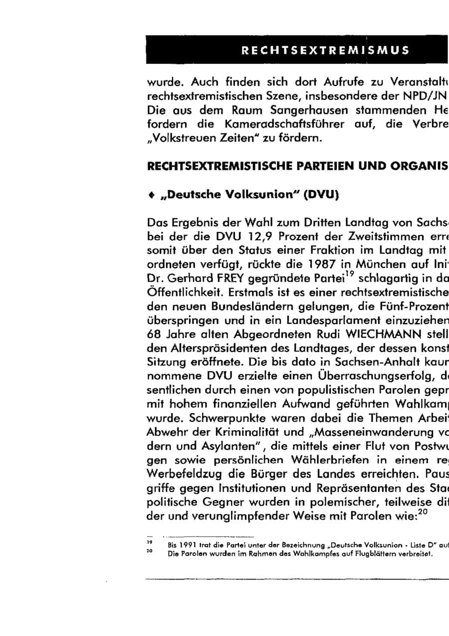 Seite 36 des Verfassungsschutzbericht 1998 Sachsen-Anhalt