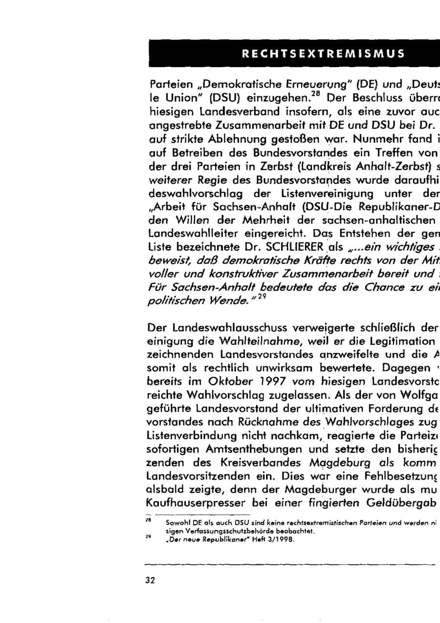 Seite 43 des Verfassungsschutzbericht 1998 Sachsen-Anhalt
