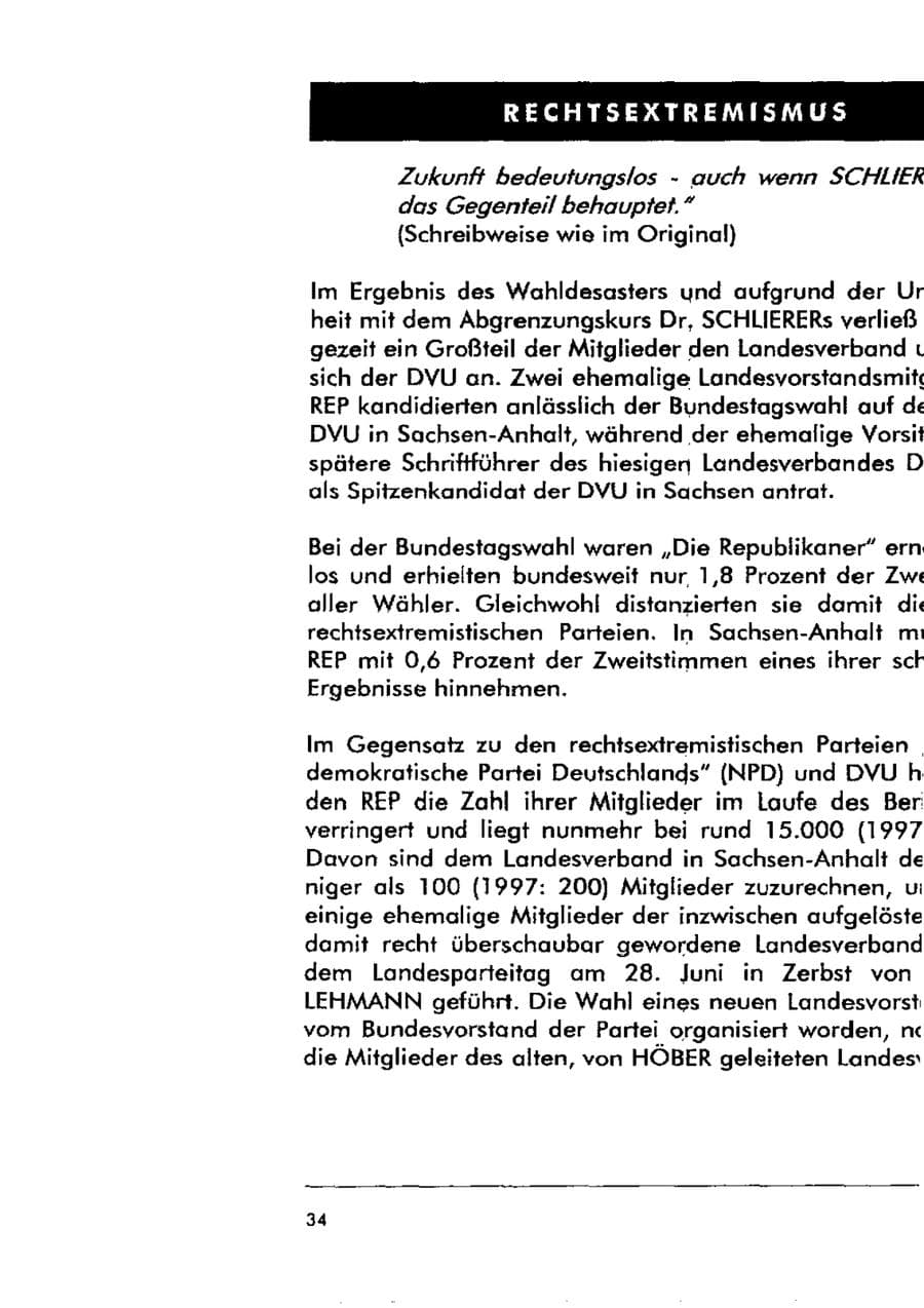 Seite 45 des Verfassungsschutzbericht 1998 Sachsen-Anhalt