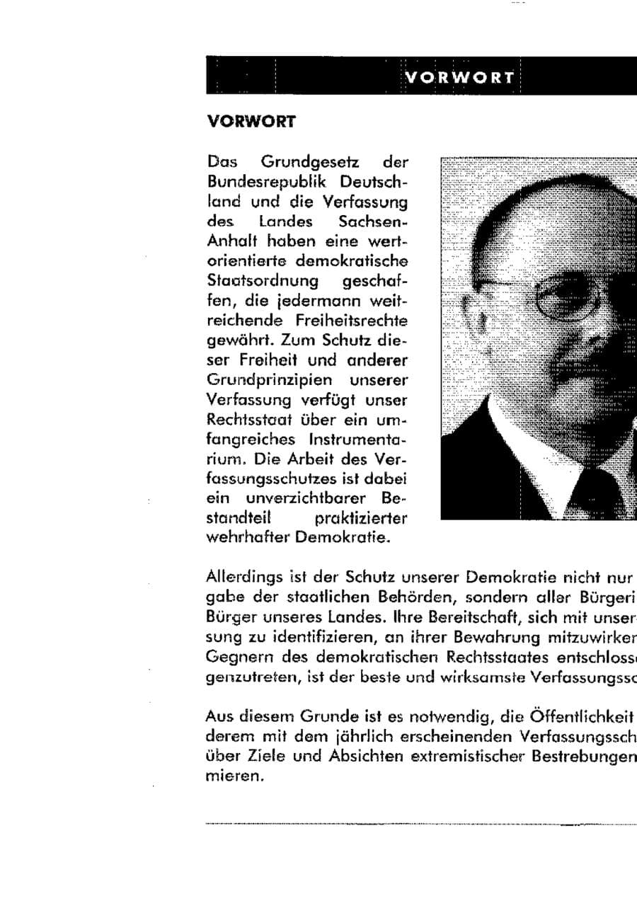 Seite 6 des Verfassungsschutzbericht 1998 Sachsen-Anhalt