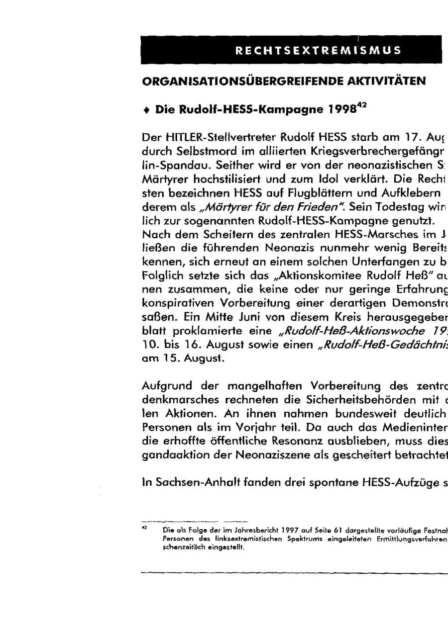 Seite 54 des Verfassungsschutzbericht 1998 Sachsen-Anhalt