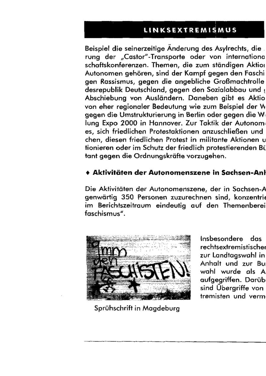 Seite 74 des Verfassungsschutzbericht 1998 Sachsen-Anhalt