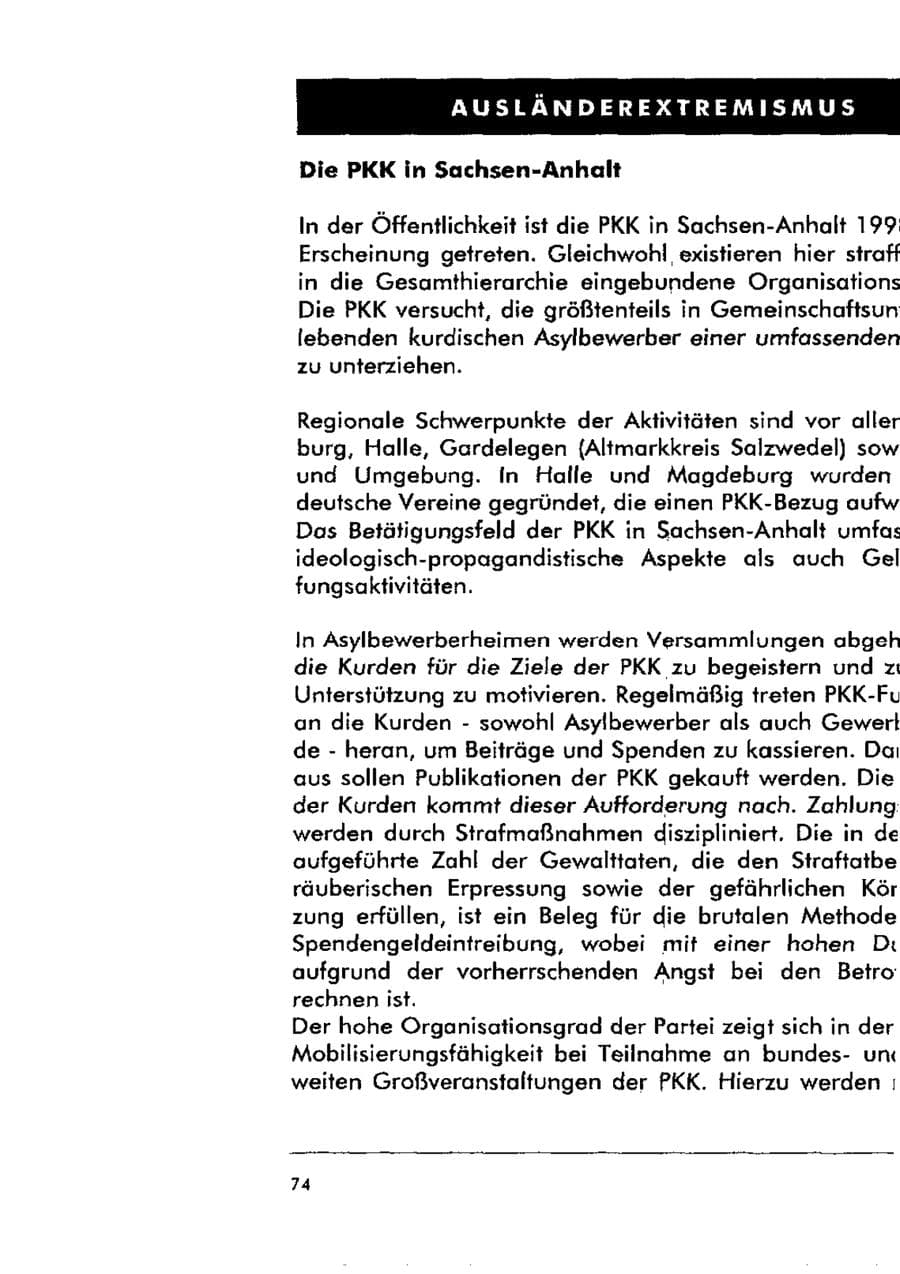 Seite 85 des Verfassungsschutzbericht 1998 Sachsen-Anhalt