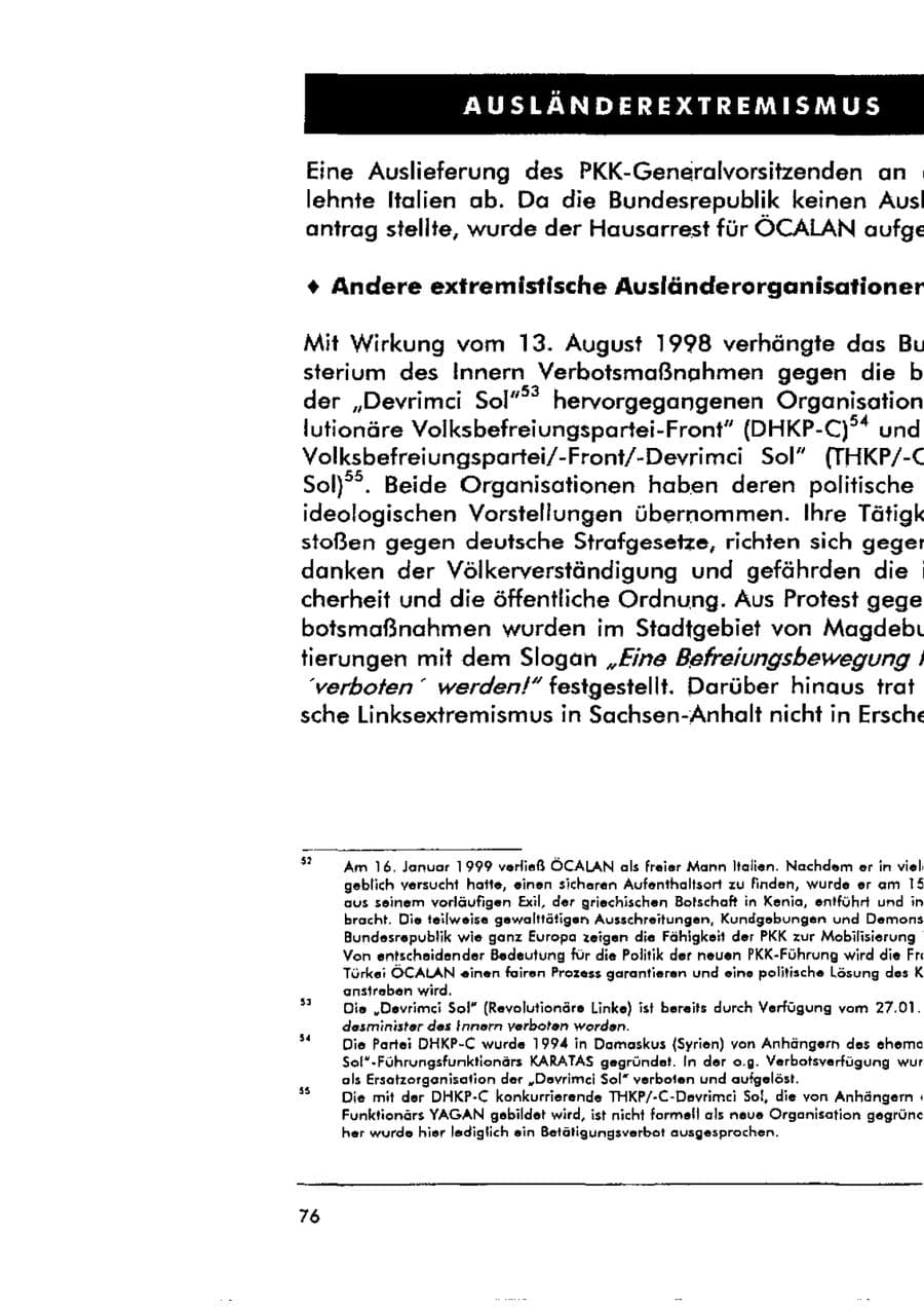Seite 87 des Verfassungsschutzbericht 1998 Sachsen-Anhalt